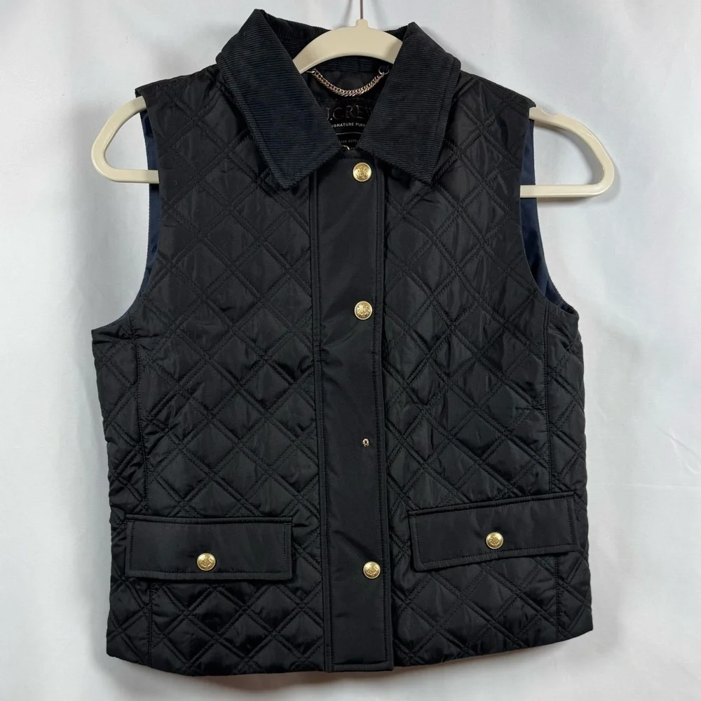 J.Crew Quilted Barn Vest Black XXS